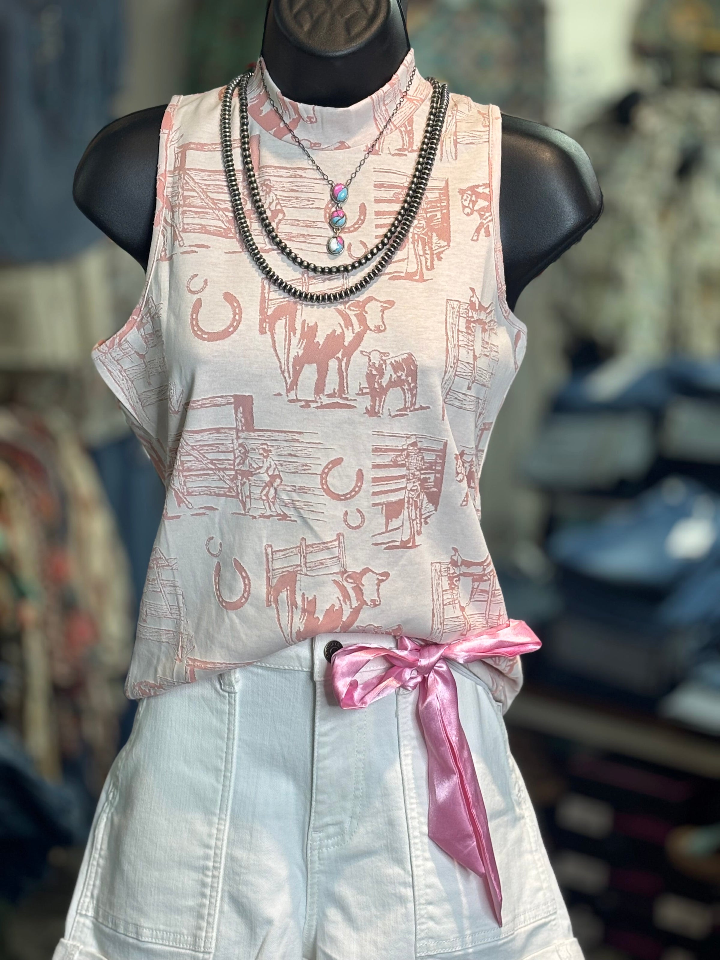 Shop Envi Me It's T-shirt Kinda Day The Ranch Life In Pink Tank