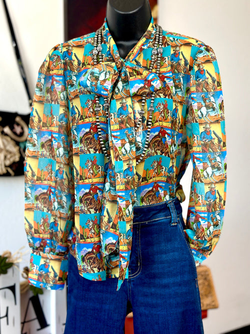 Shop Envi Me tops The Ranch Rodeo Tie Neck Top