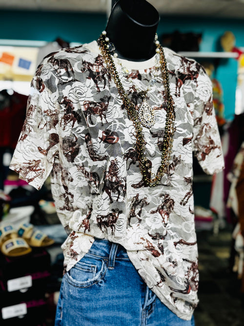 Shop Envi Me It's T-shirt Kinda Day The Rancher Lace Top