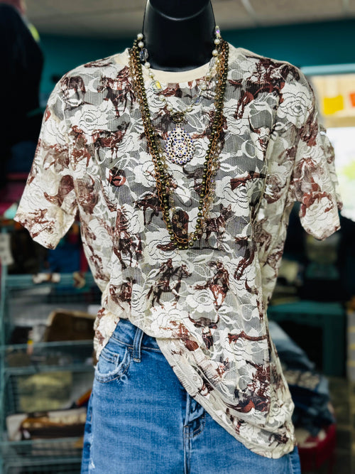 Shop Envi Me It's T-shirt Kinda Day The Rancher Lace Top