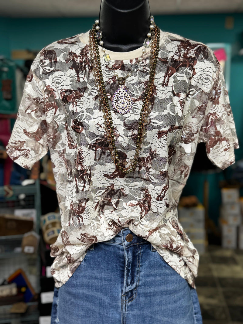 Shop Envi Me It's T-shirt Kinda Day The Rancher Lace Top