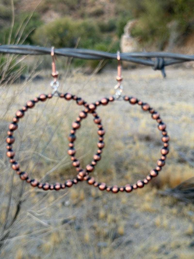 Shop Envi Me Earrings Copper The Real Copper Desert Pearl Hoop Earrings