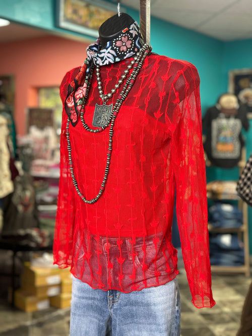 Shop Envi Me Tops and Tunics The Red Lindy Lace Western Top