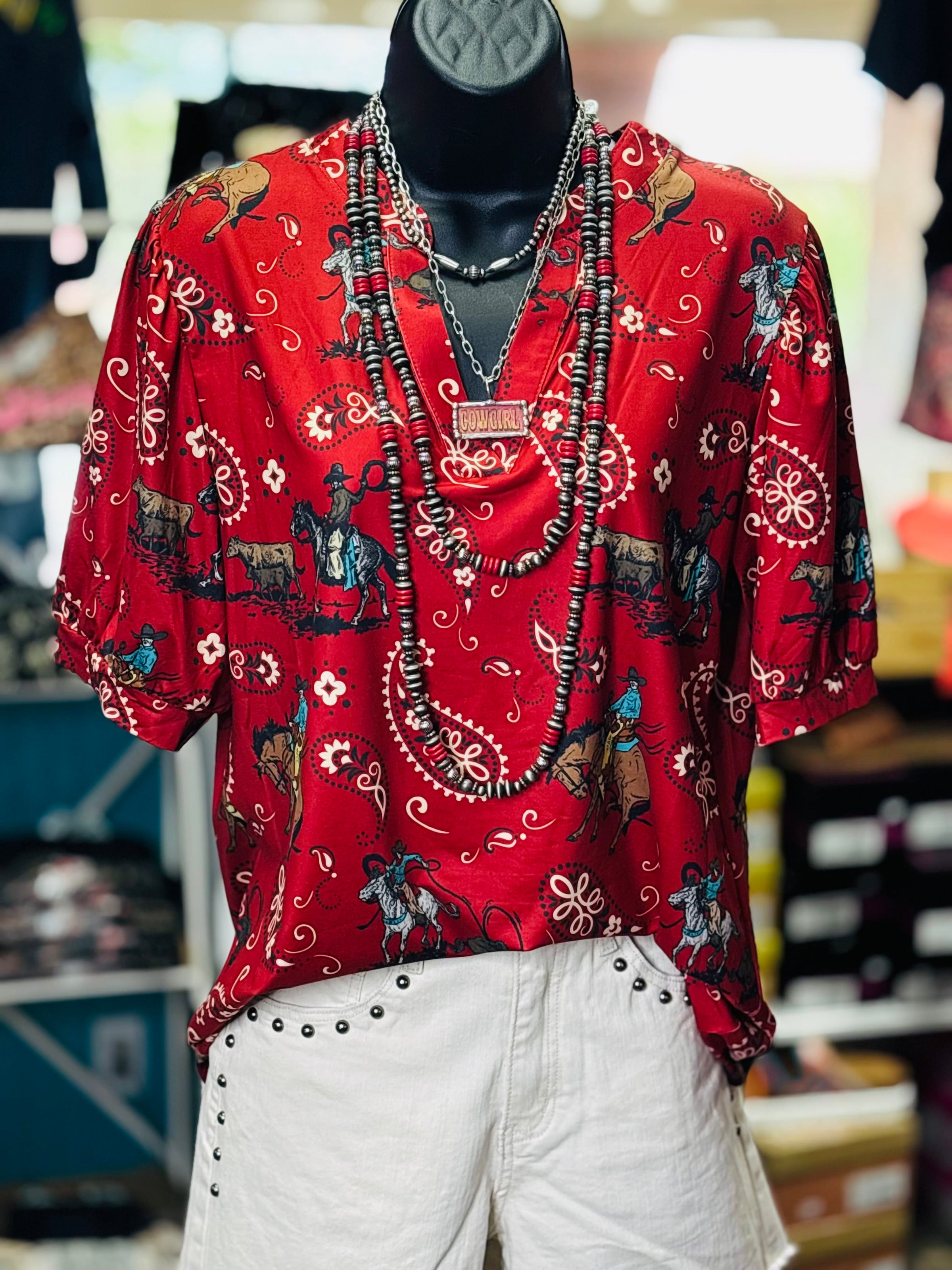 Shop Envi Me Tops and Tunics The Red Rodeo On Top