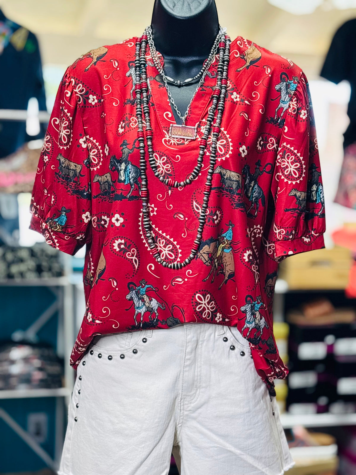 Shop Envi Me Tops and Tunics The Red Rodeo On Top