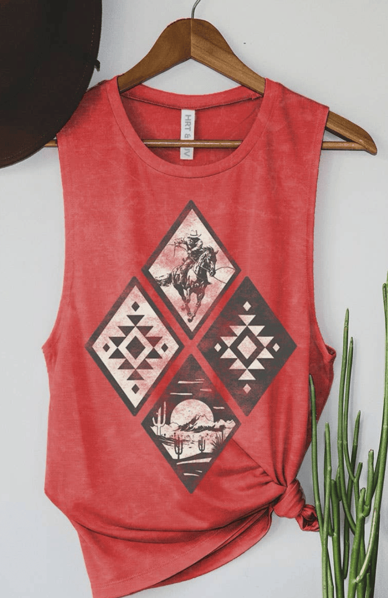 Shop Envi Me Tops and Tunics The 😎 Red Summer Aztec Tank