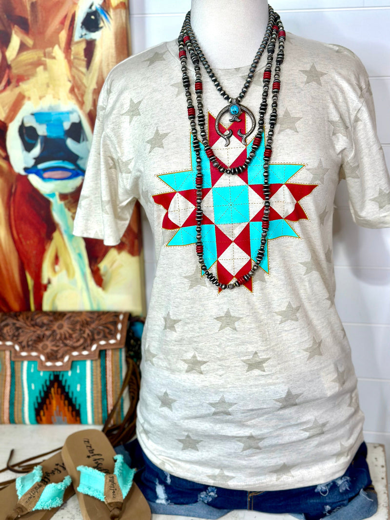 Shop Envi Me It's T-shirt Kinda Day The Red White & Aztec Stars Tee