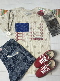 Shop Envi Me Tops and Tunics The Red White & Snaffle Bit Stars Tee