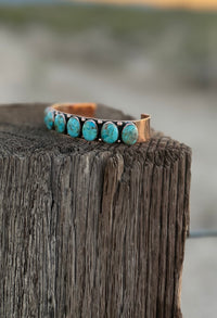 Shop Envi Me Bracelets Sterling Silver & Copper The Reno Real Copper & Turquoise Cuff Bracelet