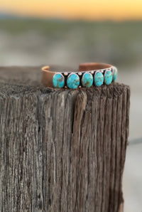 Shop Envi Me Bracelets Sterling Silver & Copper The Reno Real Copper & Turquoise Cuff Bracelet