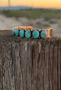Shop Envi Me Bracelets Sterling Silver & Copper The Reno Real Copper & Turquoise Cuff Bracelet