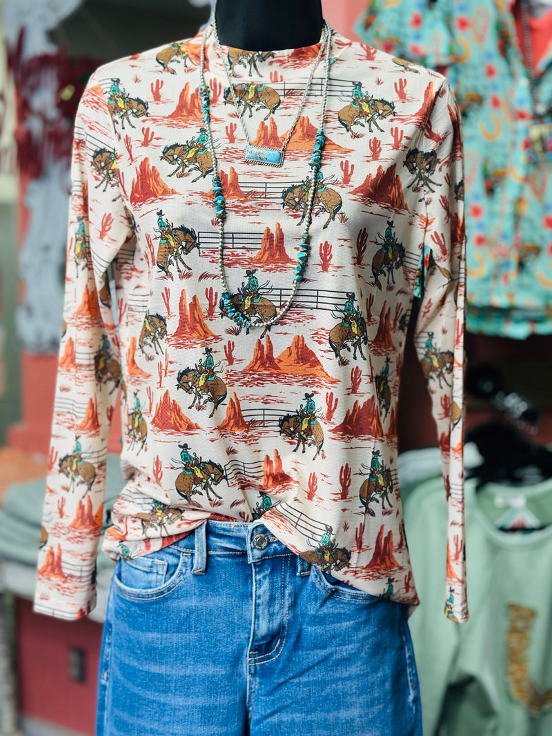 Shop Envi Me It's T-shirt Kinda Day The Retro 🌵Cactus Cowboy Mesh Top