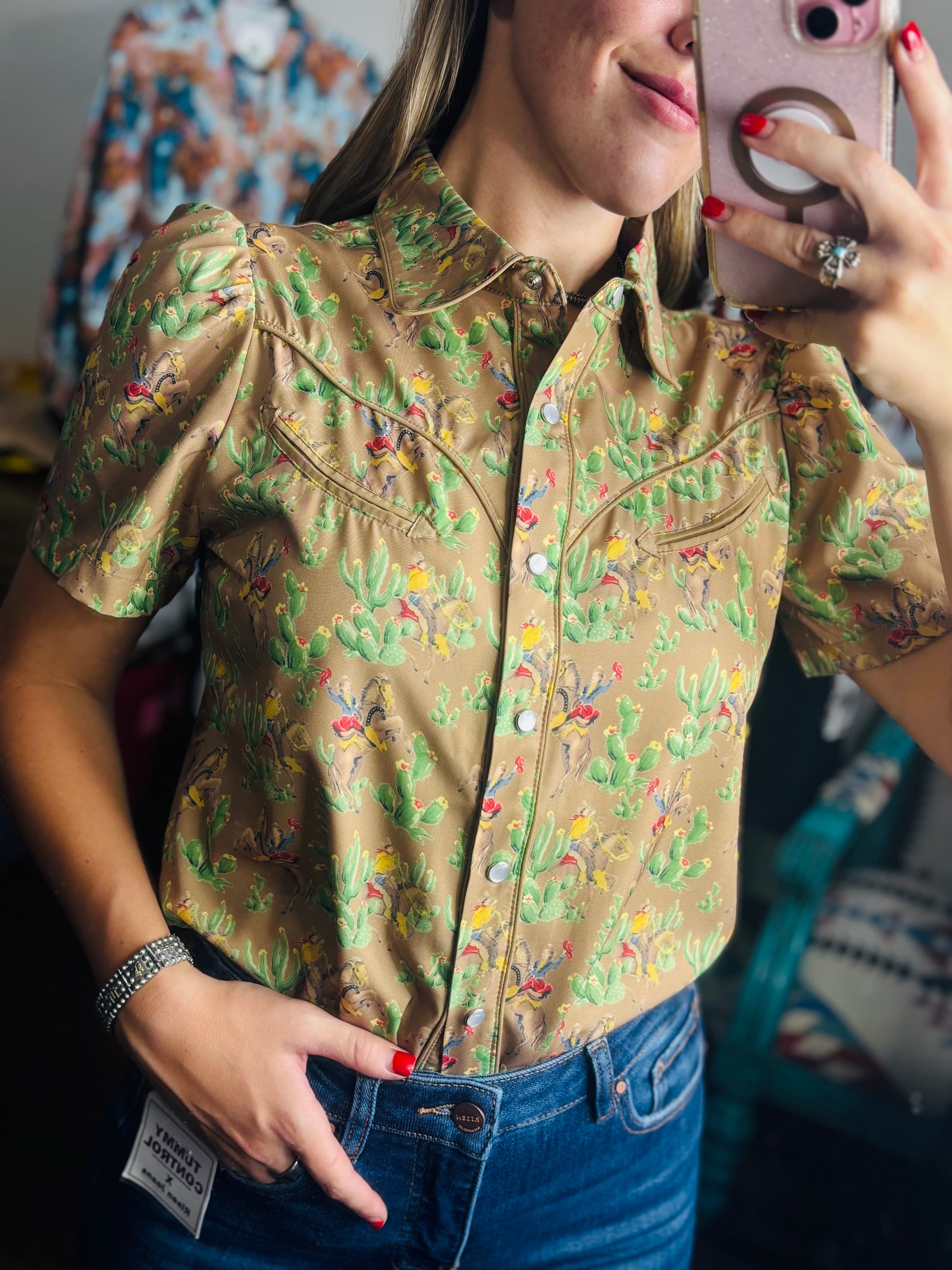 Shop Envi Me Tops and Tunics The Retro Fall Desert Cactus 🌵 Top