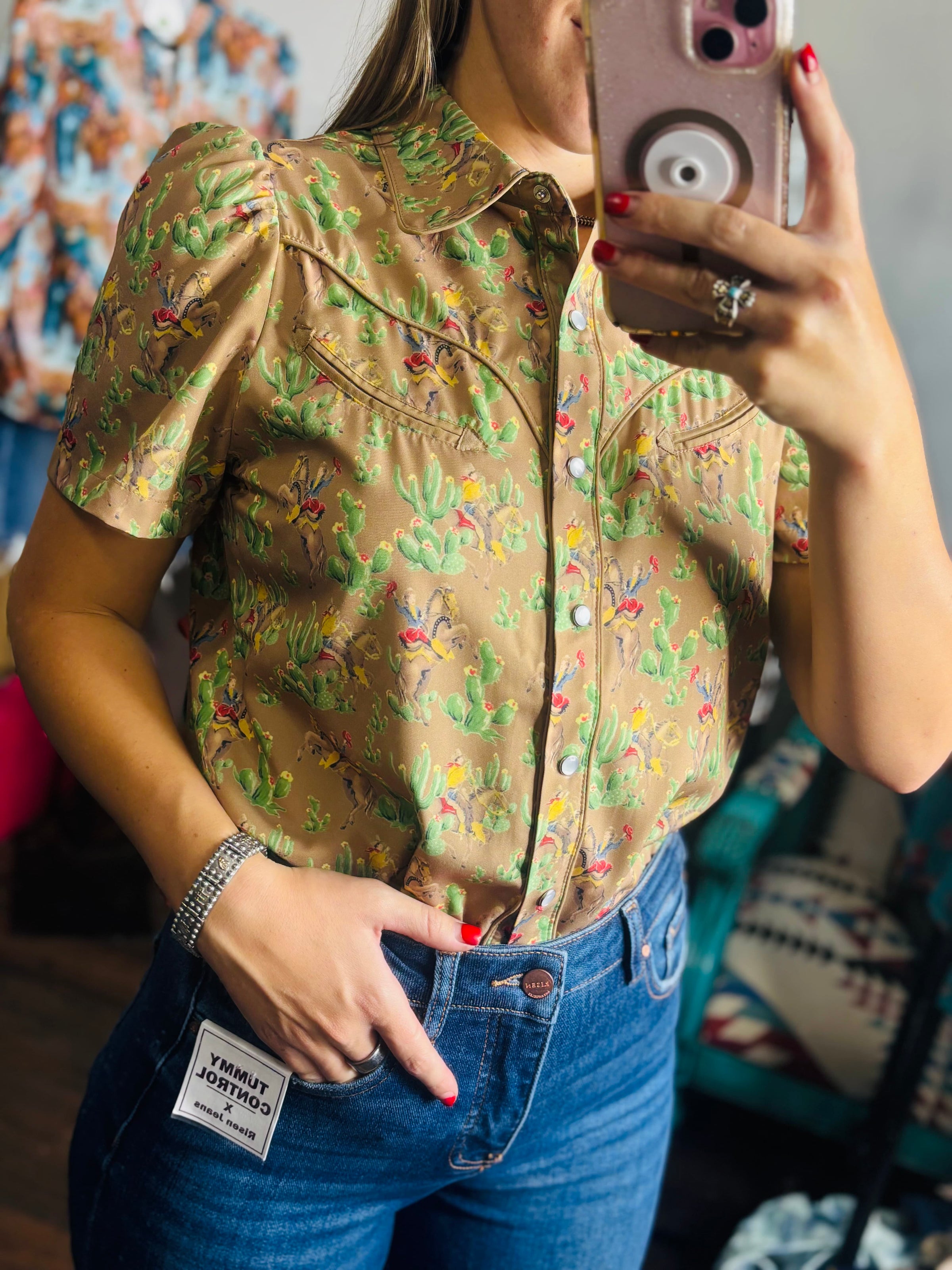 Shop Envi Me Tops and Tunics The Retro Fall Desert Cactus 🌵 Top