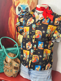 Shop Envi Me Tops and Tunics The Retro Rodeo Ruffle Top