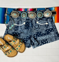 Shop Envi Me The Retro Western Bandana Shorts