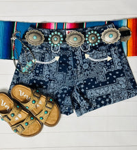 Shop Envi Me The Retro Western Bandana Shorts