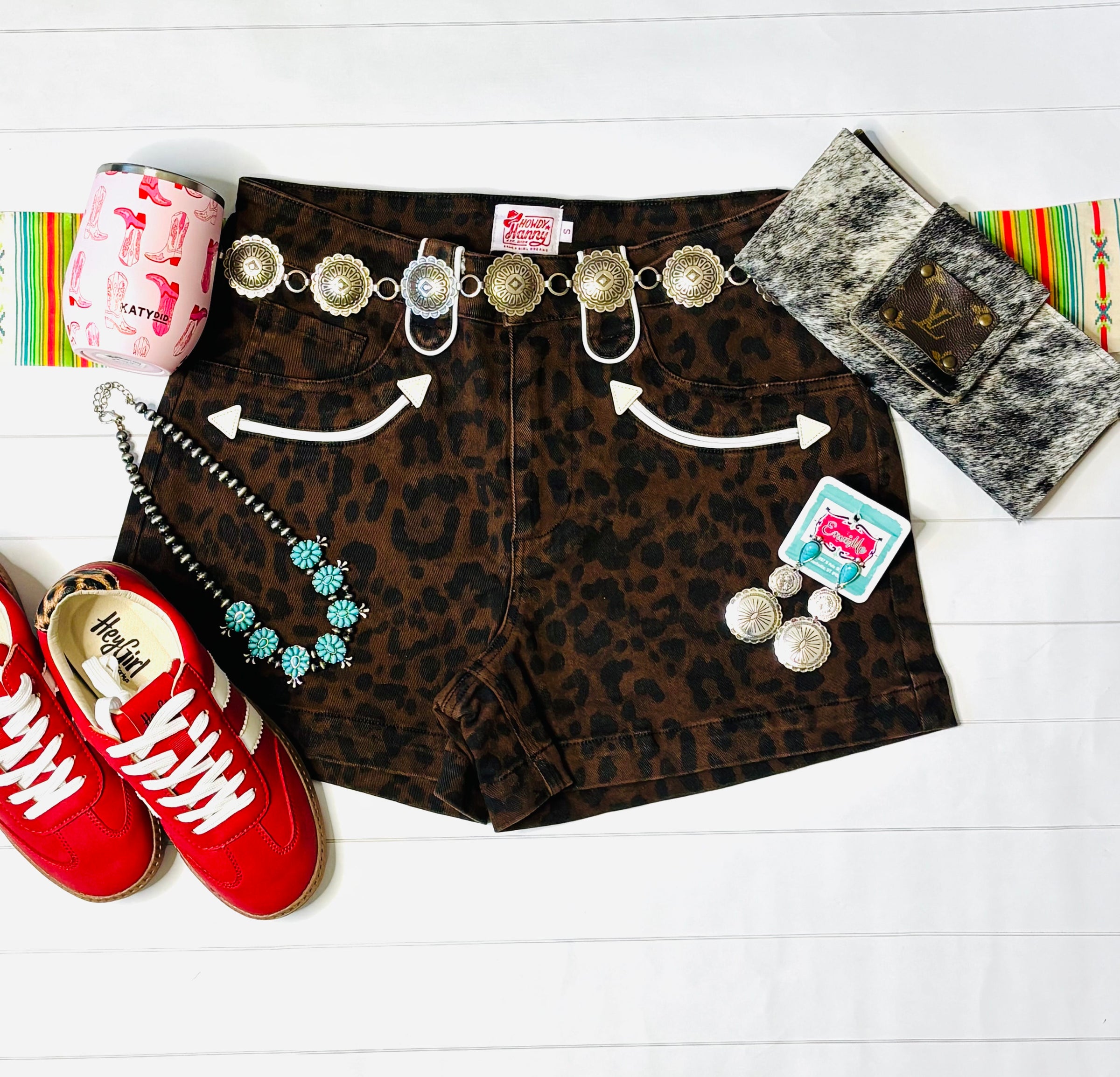 Shop Envi Me The Retro Western Cheetah Shorts