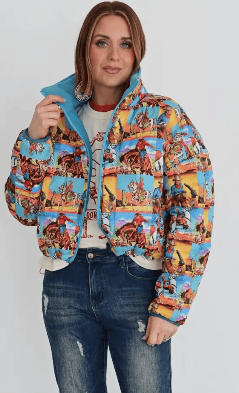 Shop Envi Me The Retro Western Cowboys Puffer Jacket