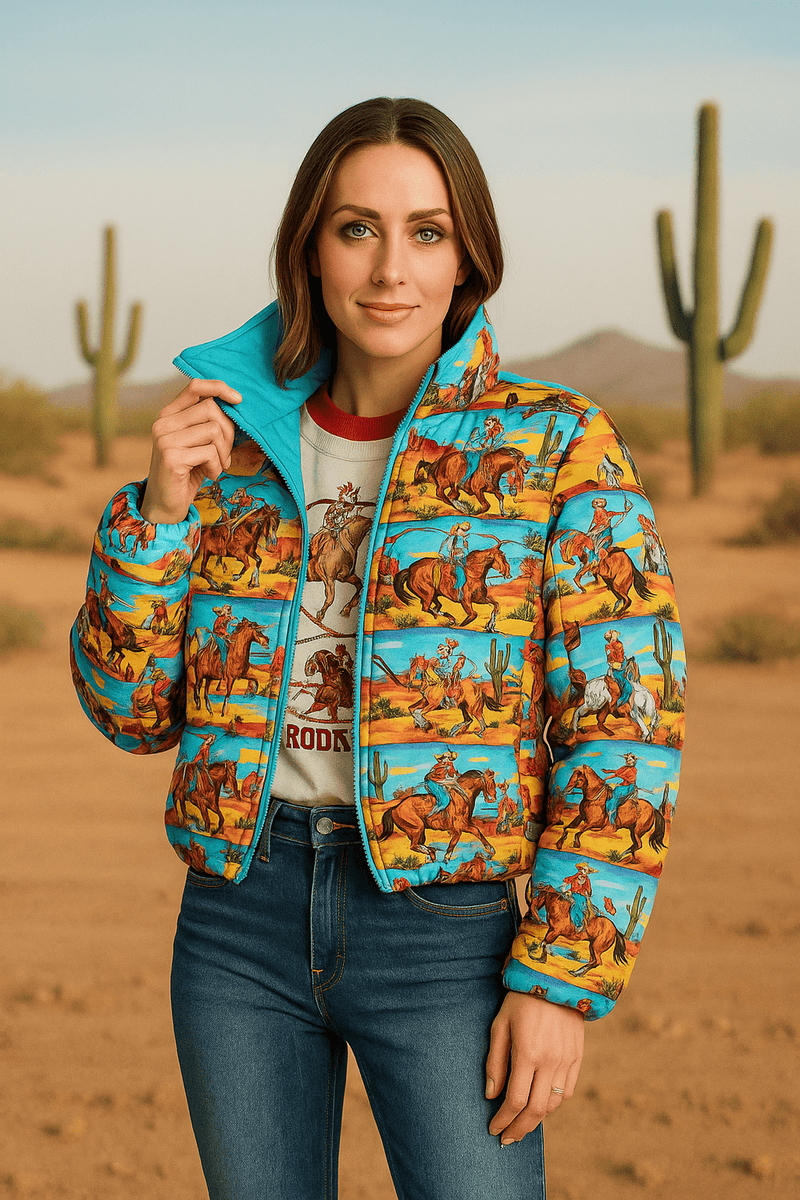 Shop Envi Me The Retro Western Cowboys Puffer Jacket
