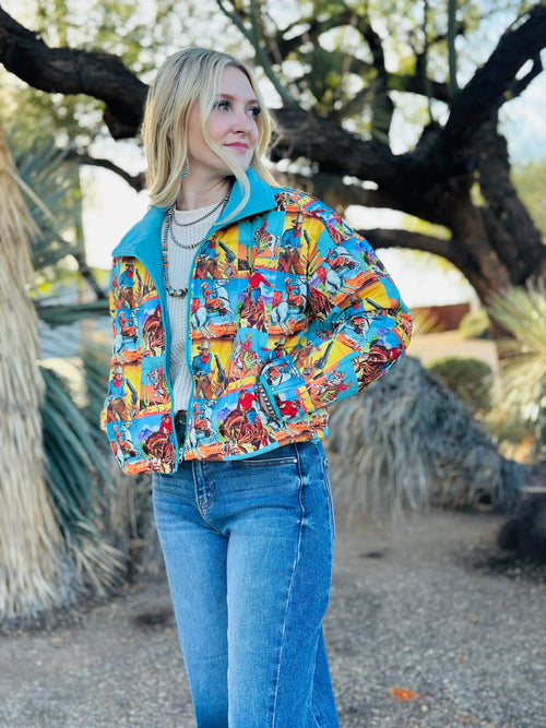 Shop Envi Me The Retro Western Cowboys Puffer Jacket