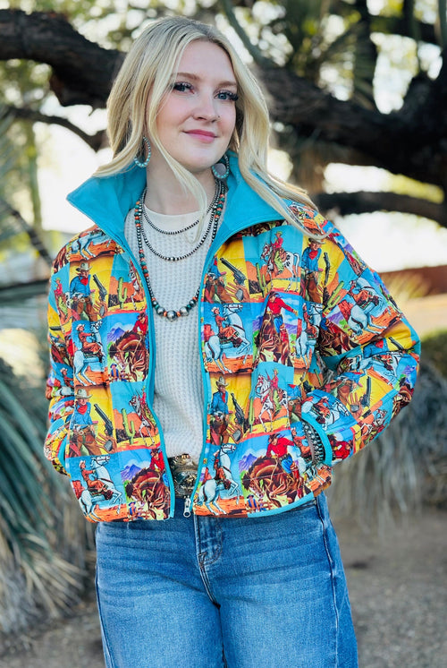 Shop Envi Me The Retro Western Cowboys Puffer Jacket