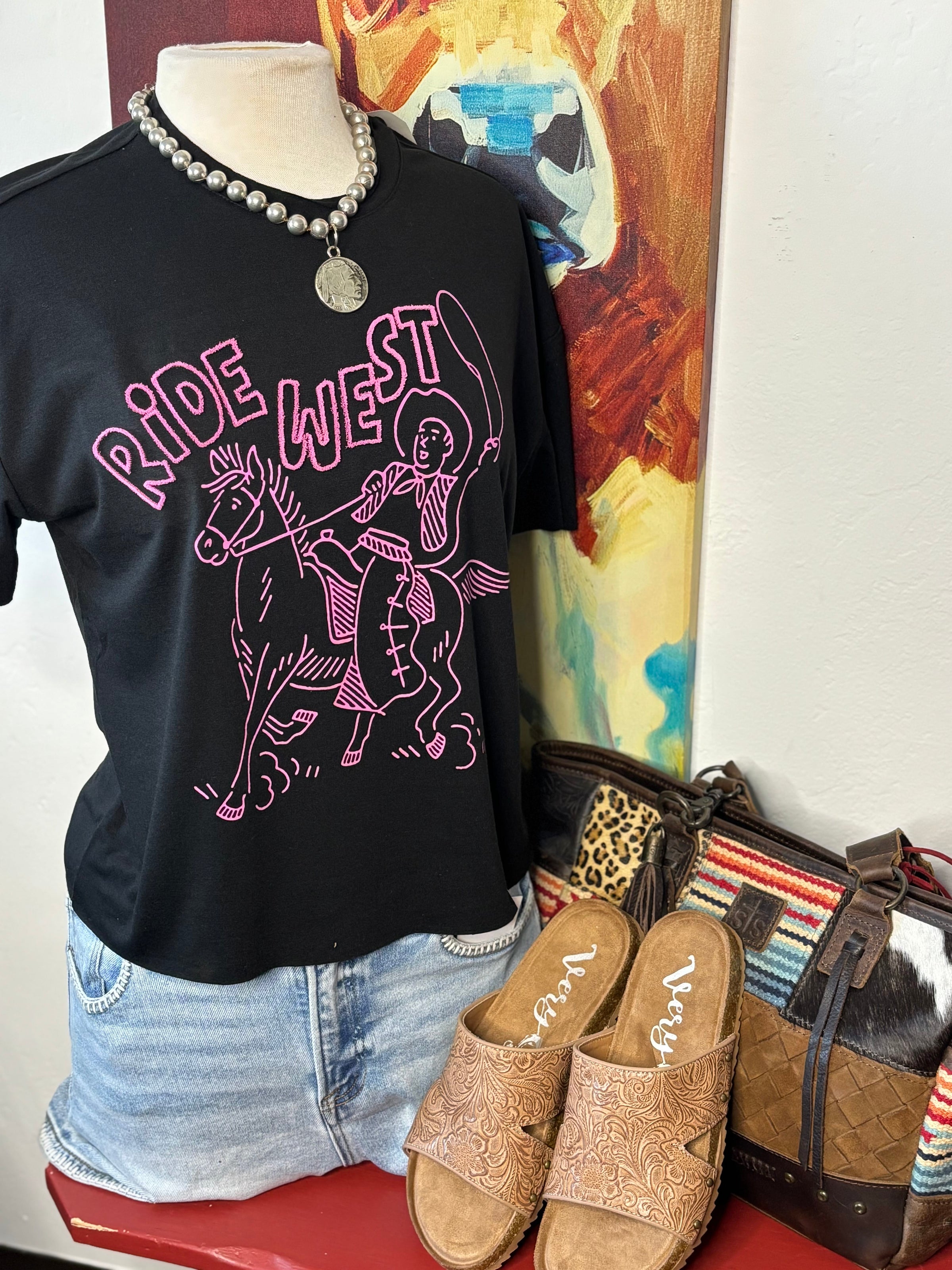Shop Envi Me Bottoms The Ride West Mom Crop Tee