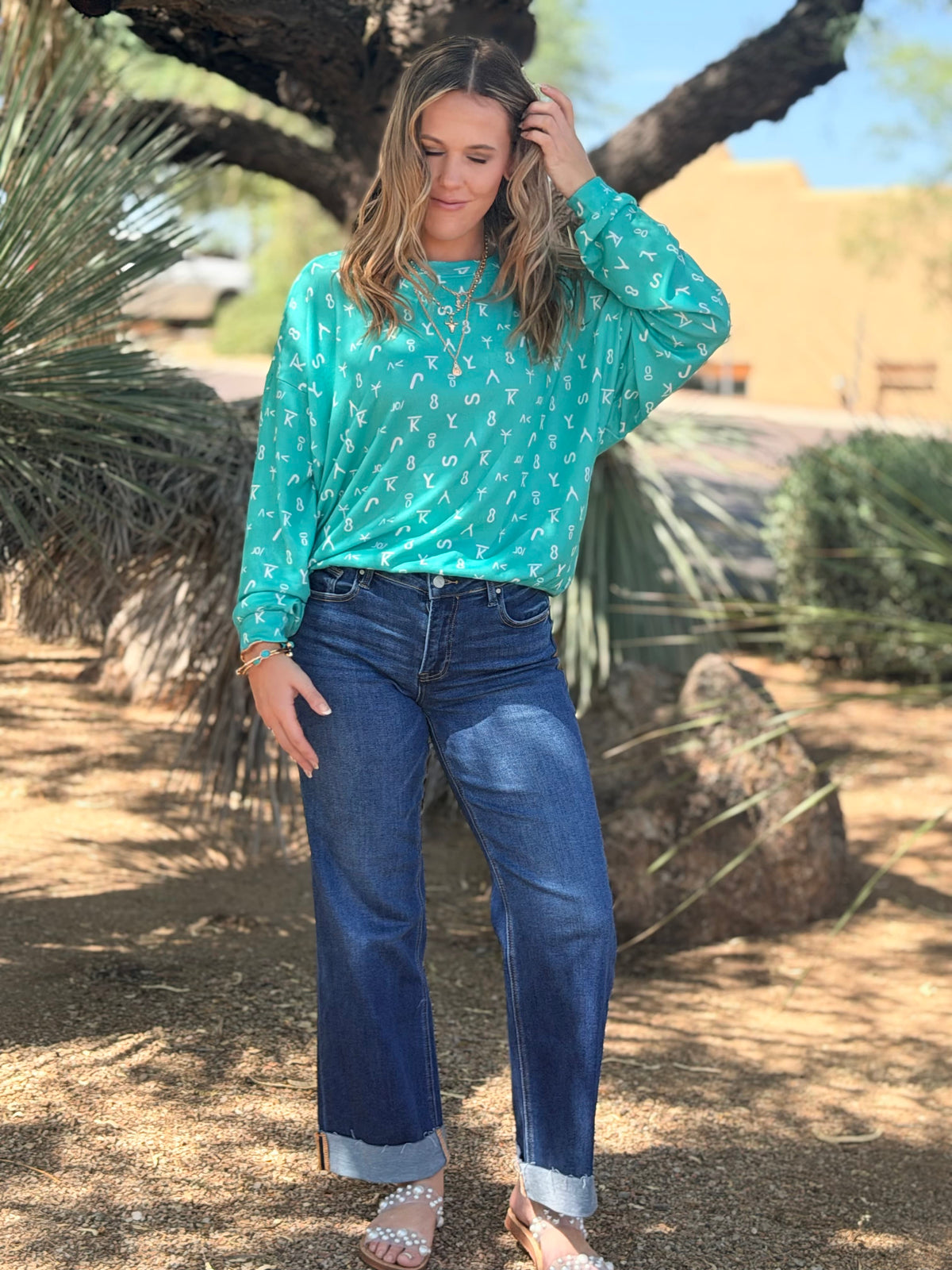 Risen Bottoms The Risen Ankle Crop Slouchy Mid Rise Boyfriend Cuffed Jeans