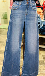 Risen Bottoms The Risen Double Button Detail Wide Leg Denim