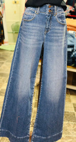 Risen Bottoms The Risen Double Button Detail Wide Leg Denim