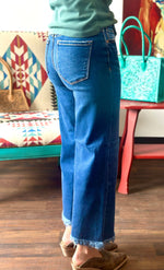 Risen Bottoms The Risen Fall Button Front Ankle Crop Denim