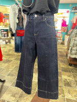 Risen Bottoms The Risen Kenzee Front Seam Ankle Crop Dark Denim