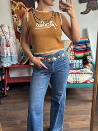 Risen Bottoms The Risen Triple The Button Detail Wide Leg Trouser Bottom Denim