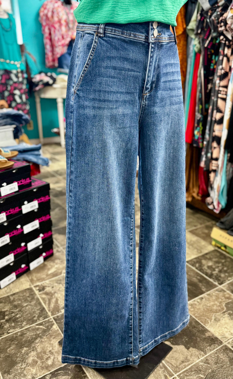 Risen Bottoms The Risen Trouser Style Wide Leg Denim