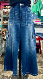 Risen The Risen Wide Leg Cargo Crop Denim