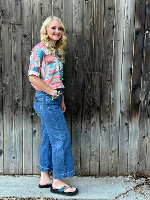 Just Black Bottoms The Risen Wide Leg Crop Denim