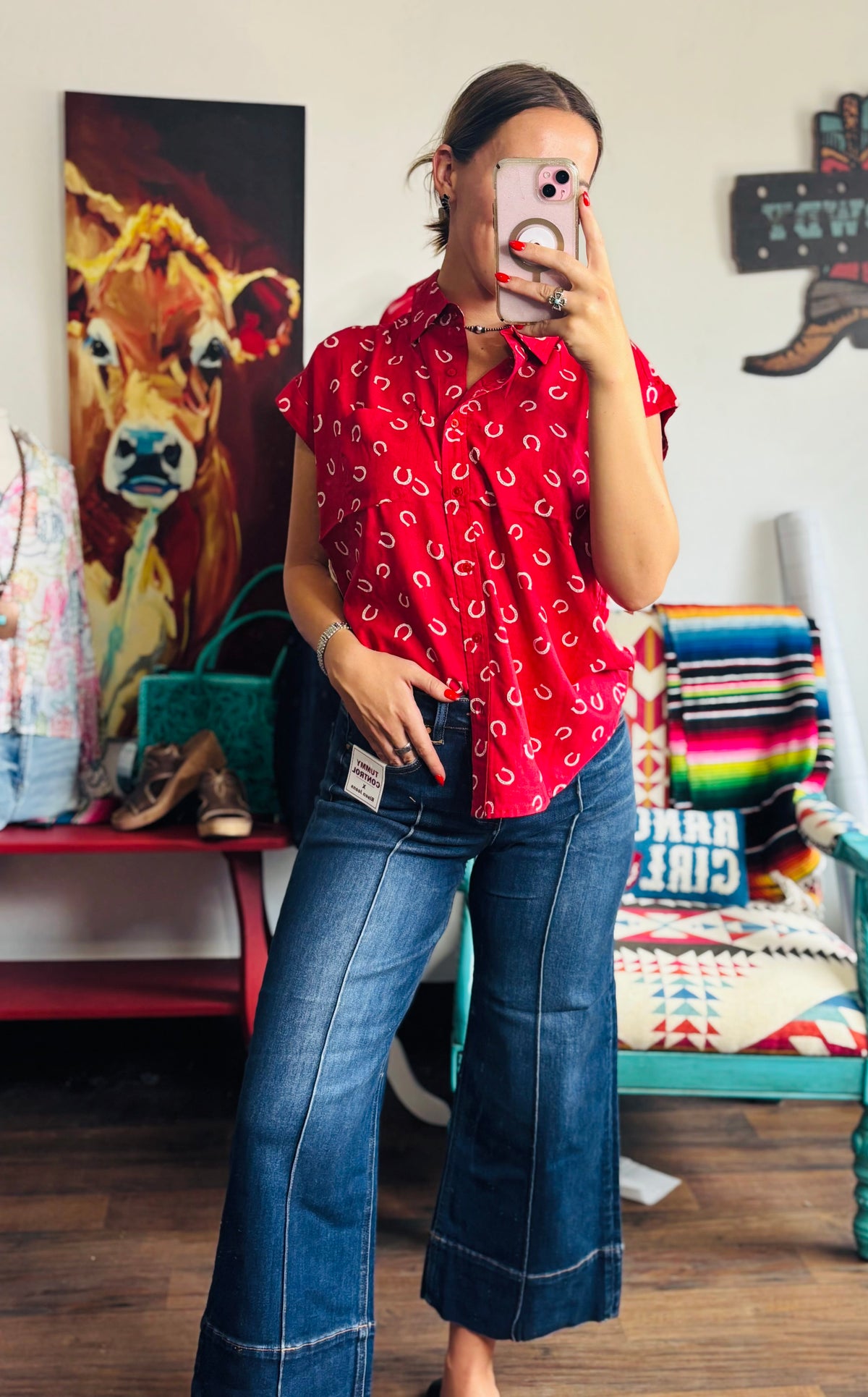 Vervet Bottoms The Risen Wide Leg High Rise Ankle Crop Pin Tuck Front Seam Denim