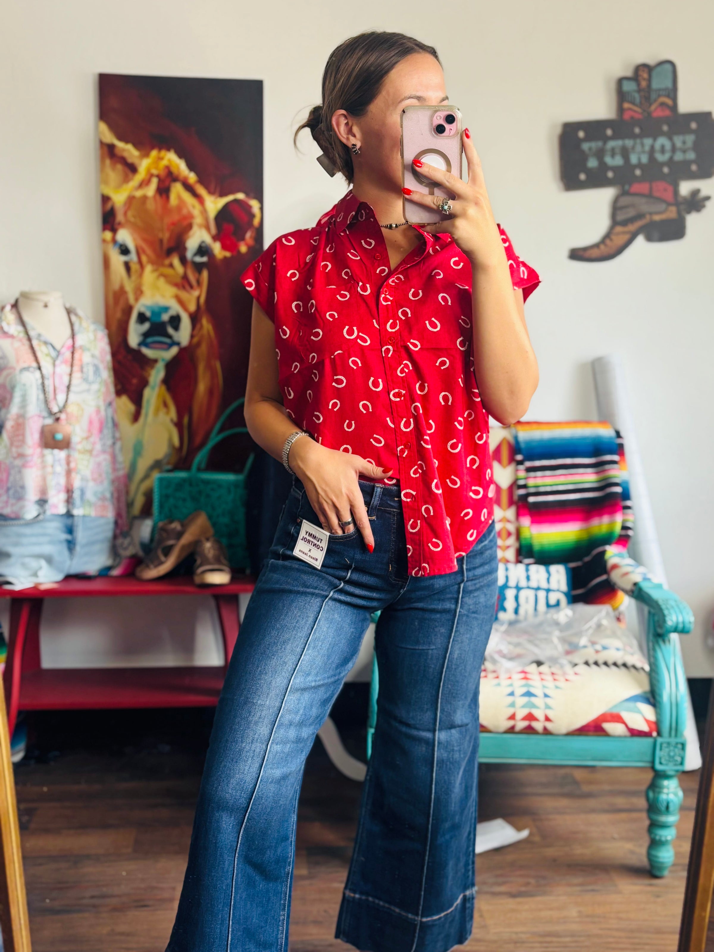 Vervet Bottoms The Risen Wide Leg High Rise Ankle Crop Pin Tuck Front Seam Denim