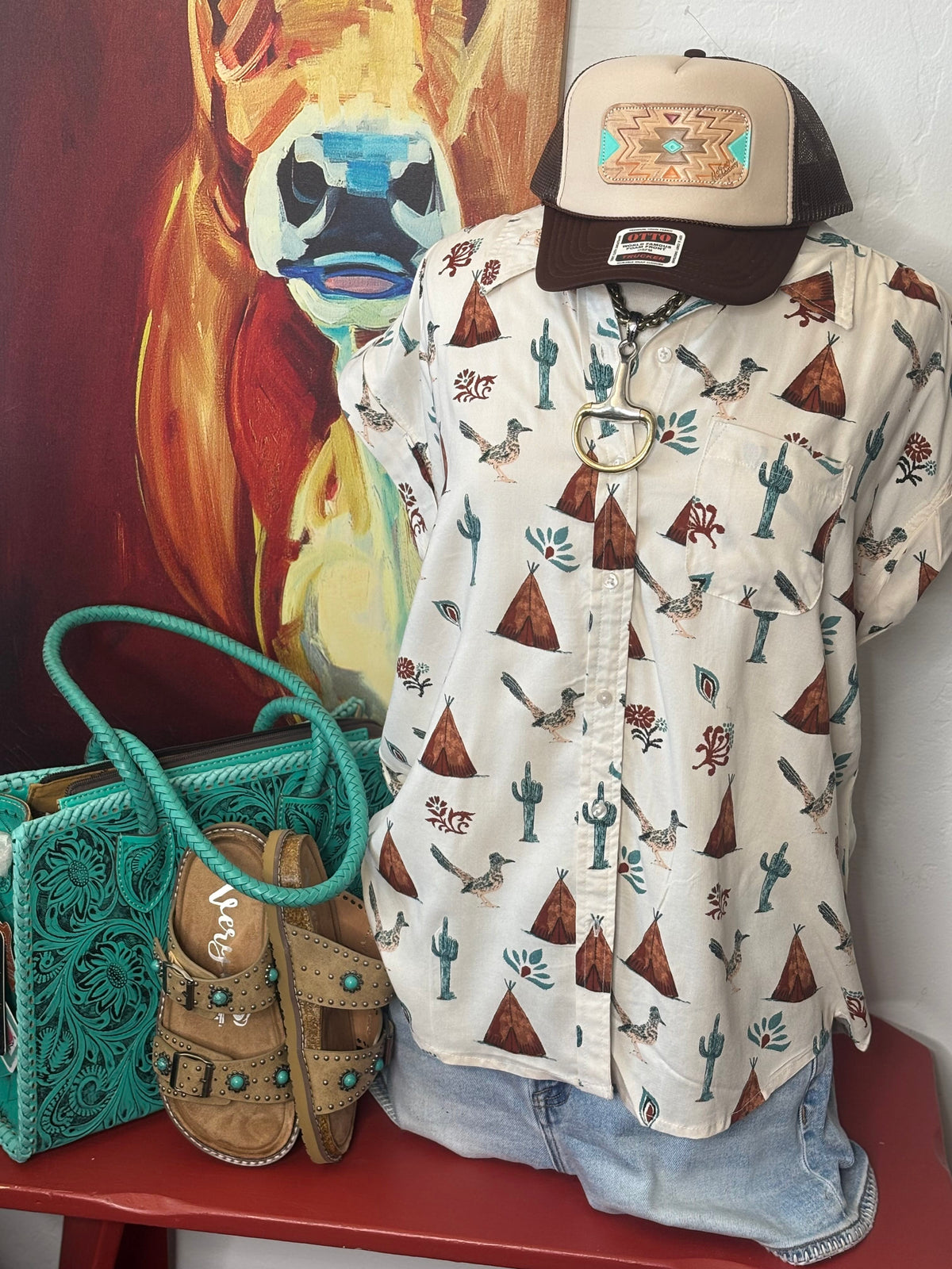 Shop Envi Me tops The Roadrunners, Cactus & Teepees Camp Shirt