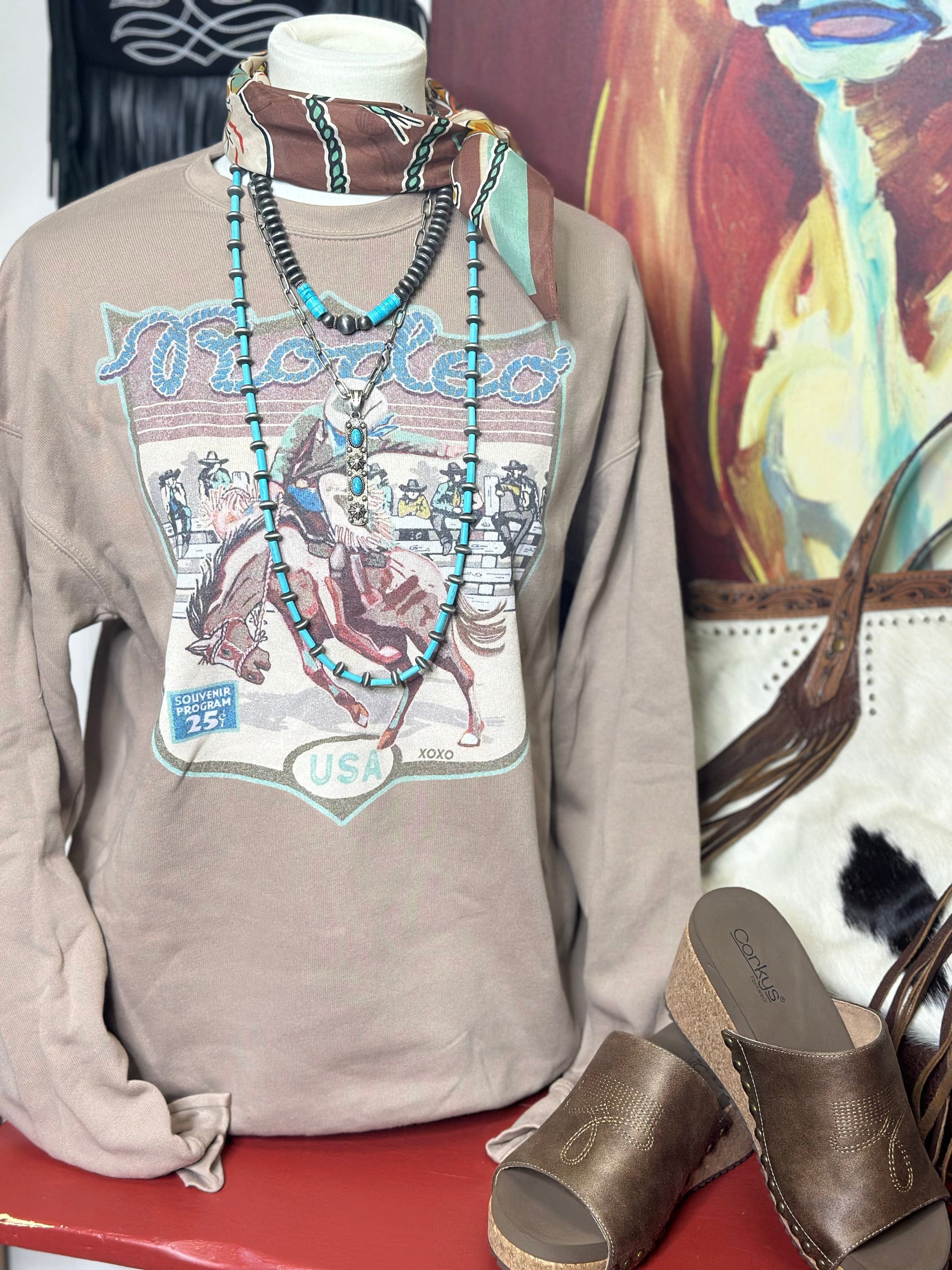 Shop Envi Me Tops The Rodeo Big Show Sweatshirt