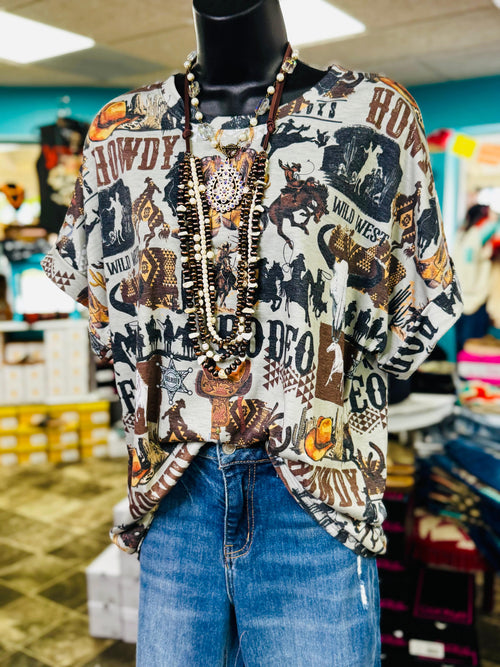 Shop Envi Me Tops and Tunics The Rodeo Howdy Top
