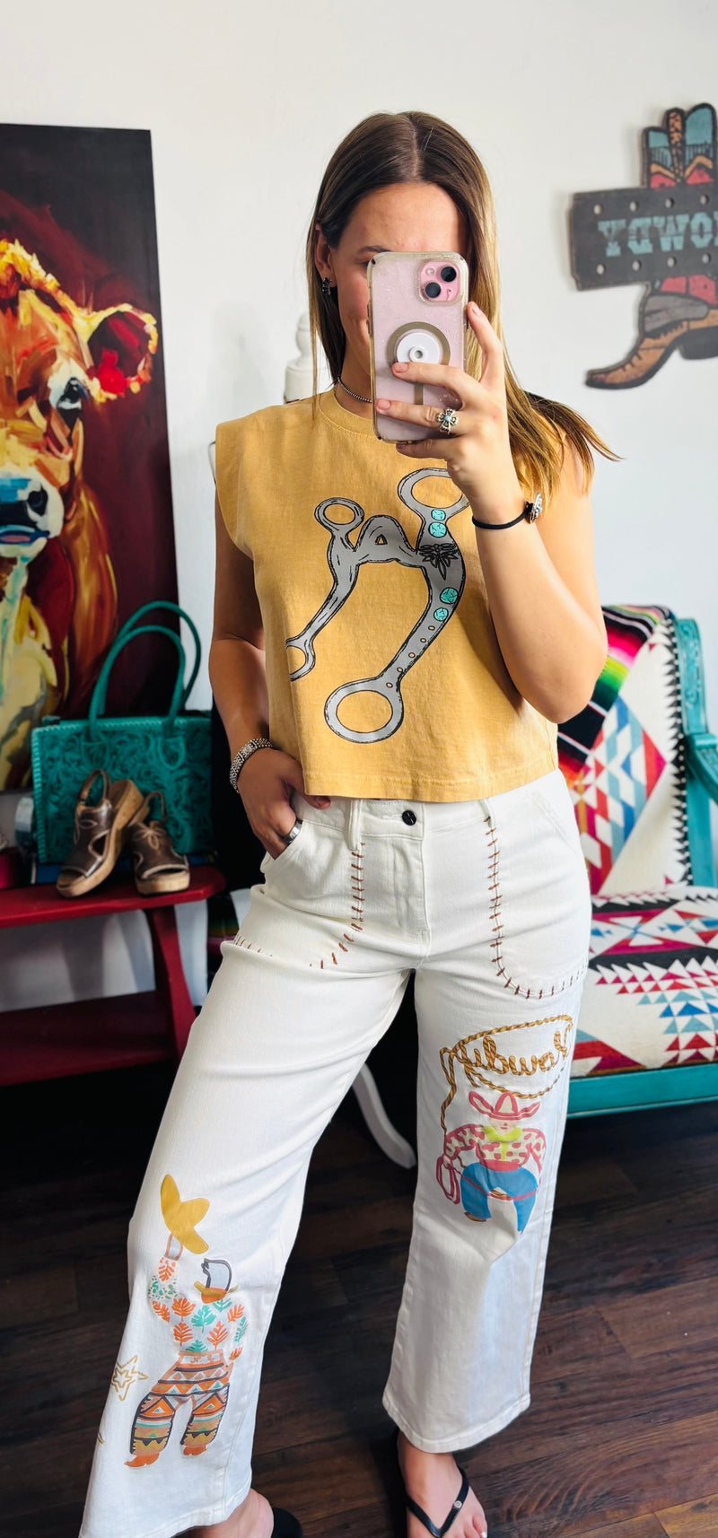 Shop Envi Me The Rodeo In The West Stitched Cowgirl Pants