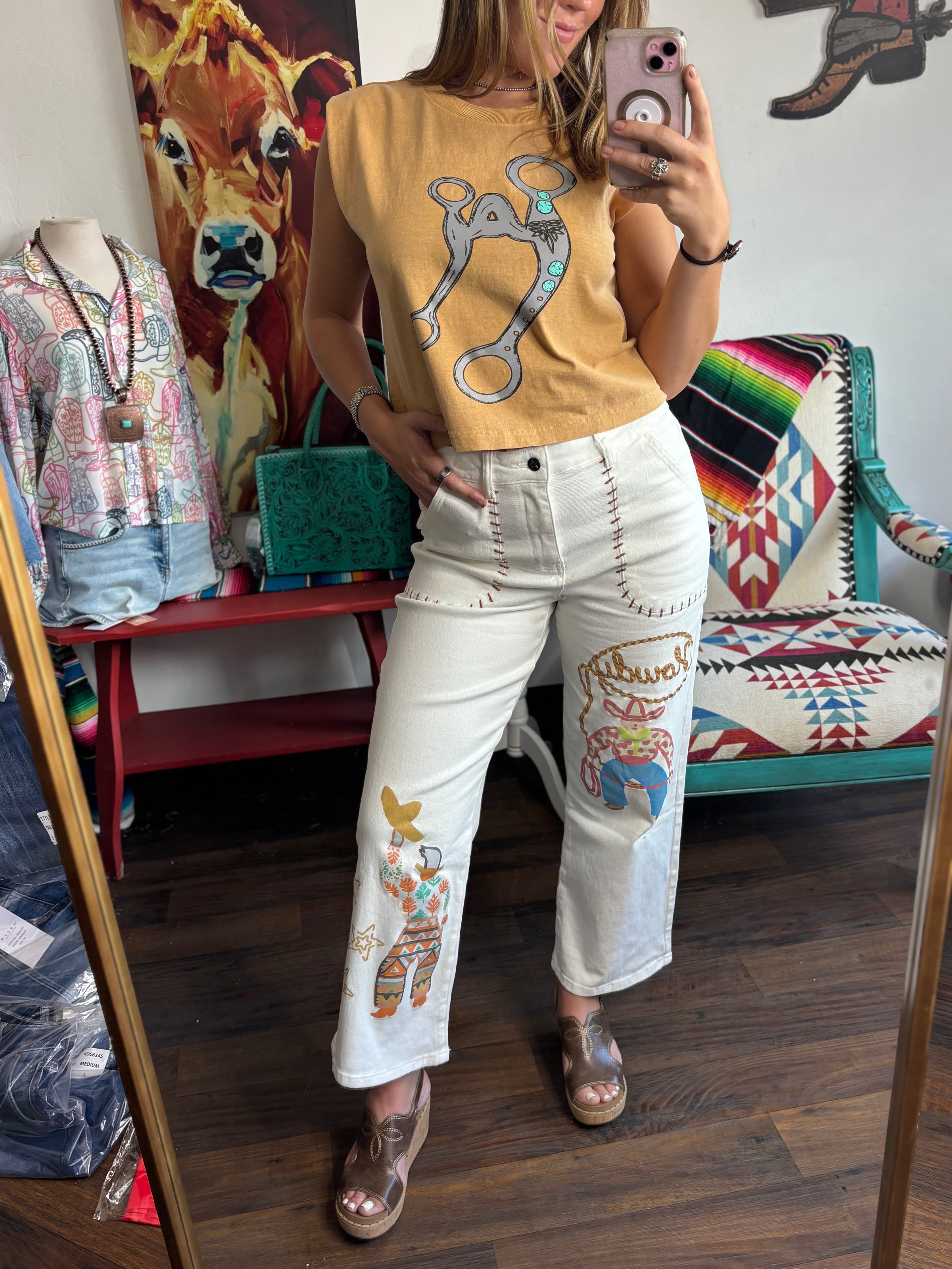 Shop Envi Me The Rodeo In The West Stitched Cowgirl Pants
