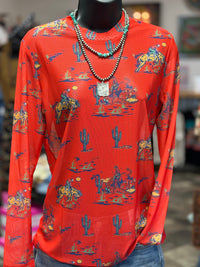 Shop Envi Me It's T-shirt Kinda Day The Rodeo Life Red Mesh Top