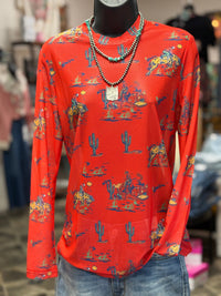 Shop Envi Me It's T-shirt Kinda Day The Rodeo Life Red Mesh Top