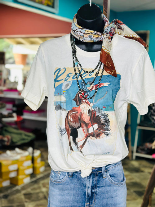 Shop Envi Me Tops and Tunics The Rodeo On Bucking Horse Tee