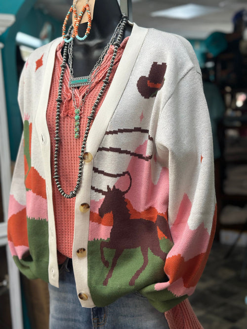 Shop Envi Me Cardigans and Kimonos The Running Horses🌵 Cactus Desert Cardigan