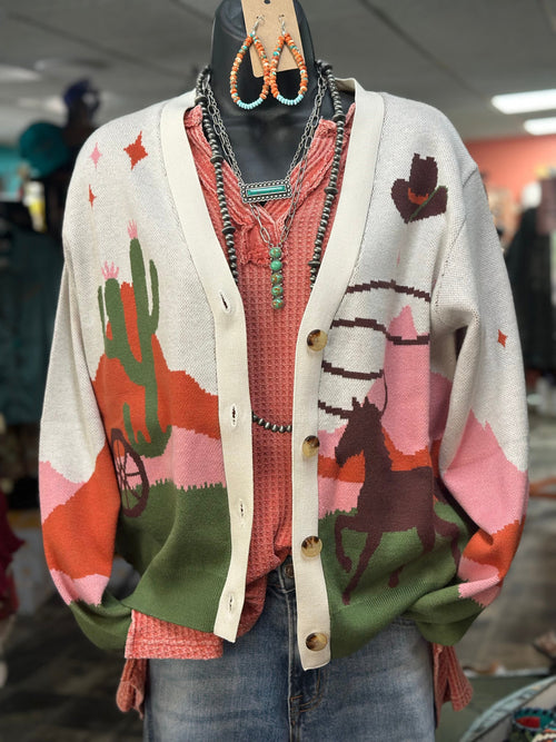 Shop Envi Me Cardigans and Kimonos The Running Horses🌵 Cactus Desert Cardigan