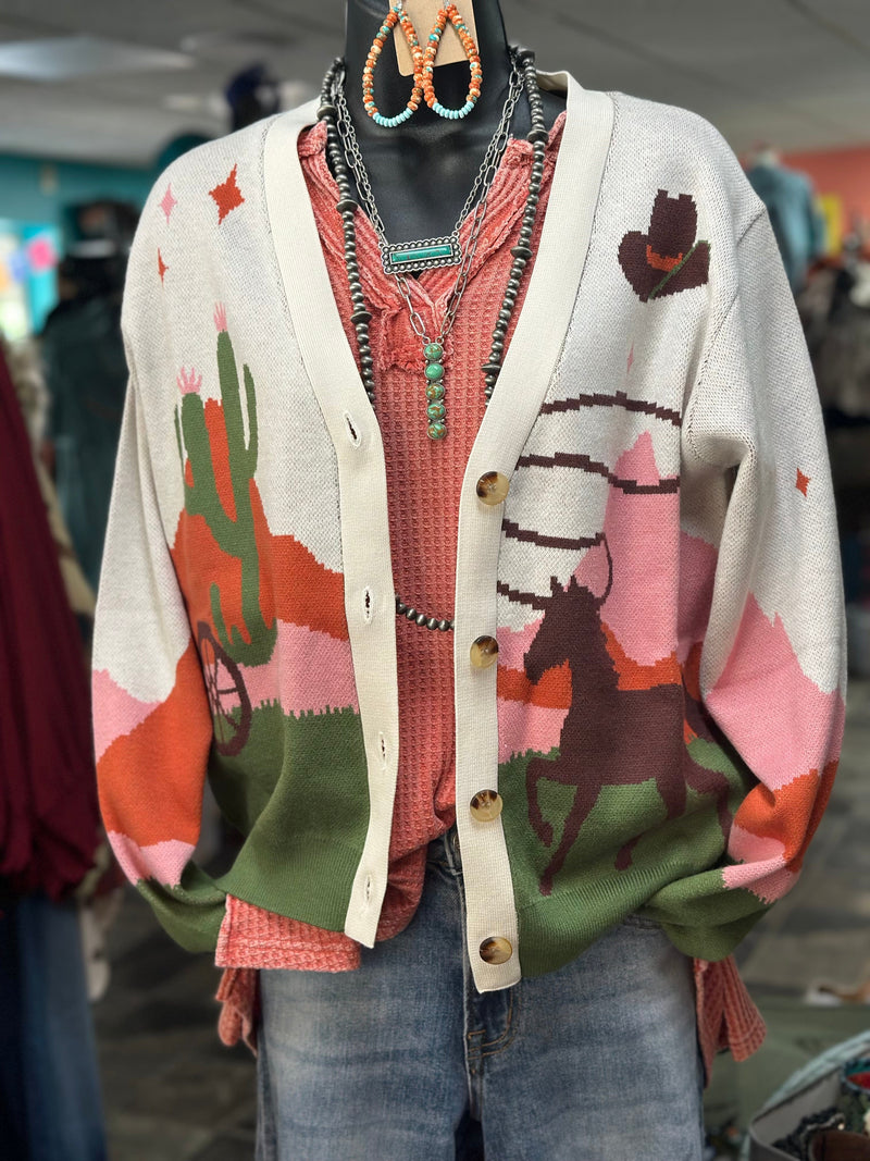 Shop Envi Me Cardigans and Kimonos The Running Horses🌵 Cactus Desert Cardigan