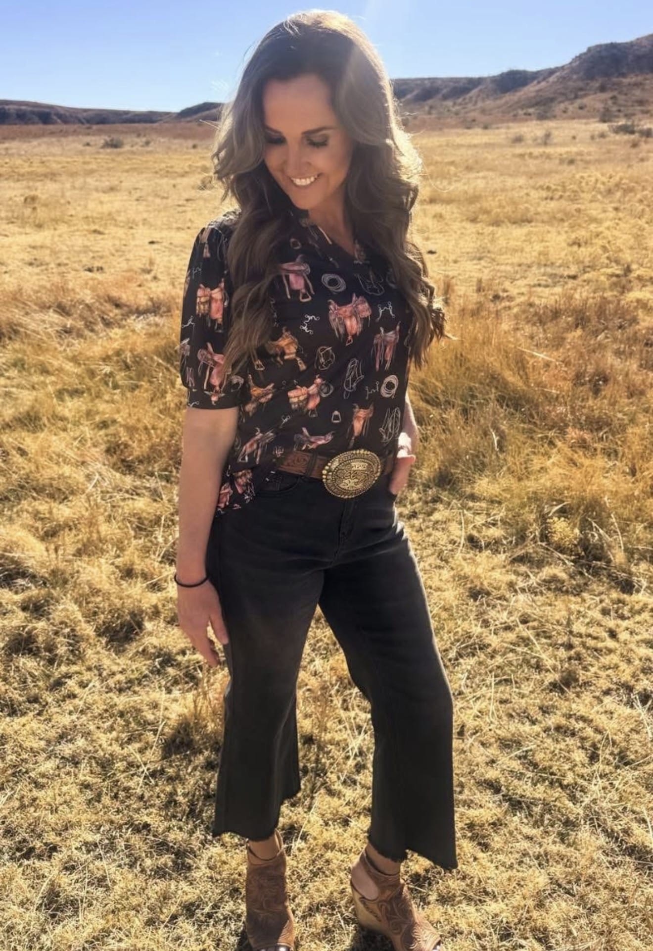 Shop Envi Me Tops and Tunics The Saddle Up Cowboy Top